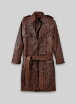 Spanish Brown Leather Long Coat