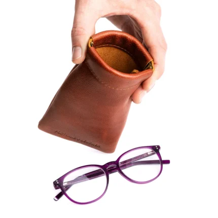 Leather Squeeze Eyeglass Case