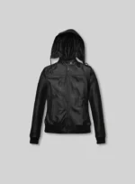 Symphony Detachable Hood Leather Jacket