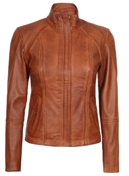 Women Brown Leather Jacket